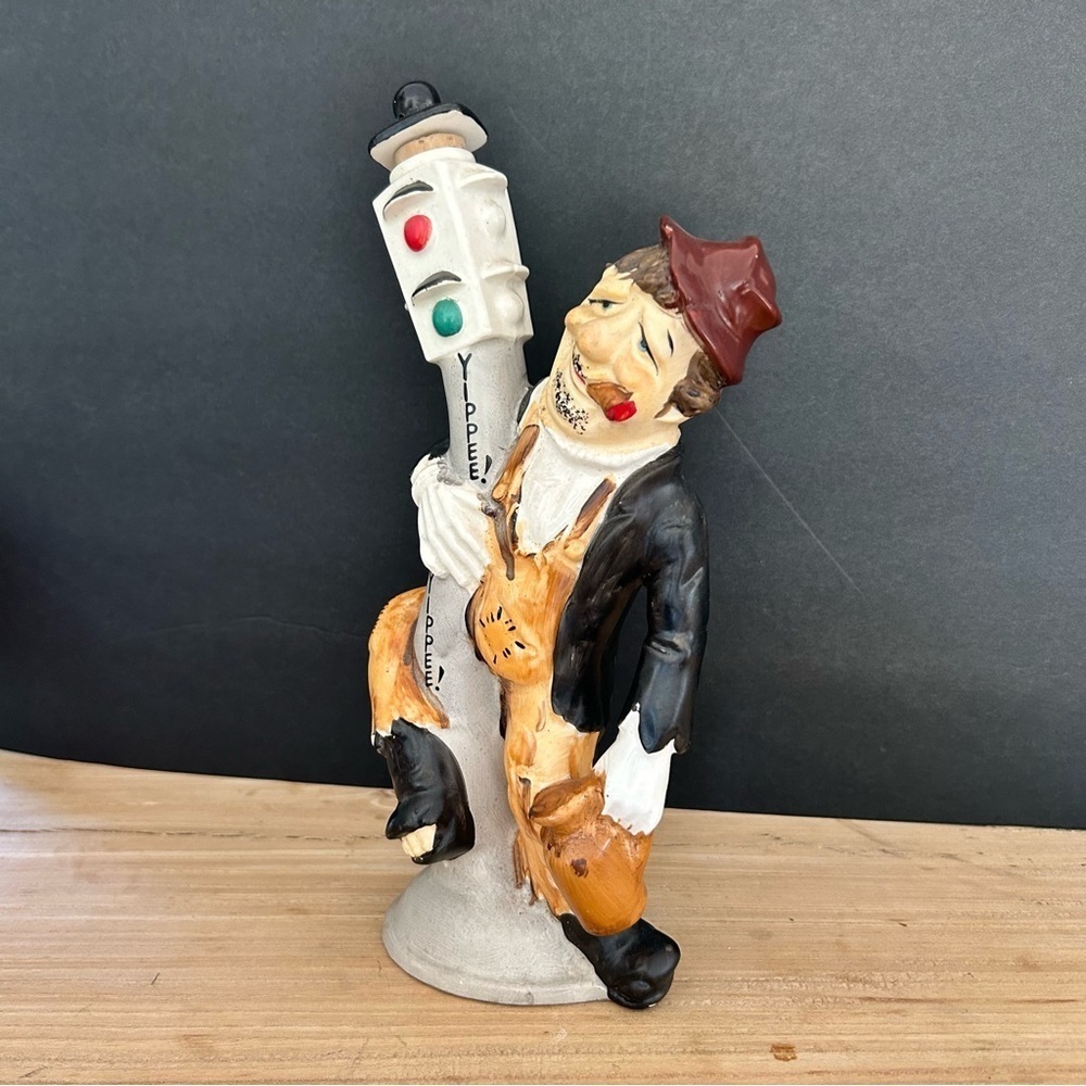 Vintage Clown Figurine with Traffic Light